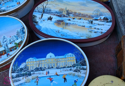 Keksdosen, Blechdosen mit Wintermotiv